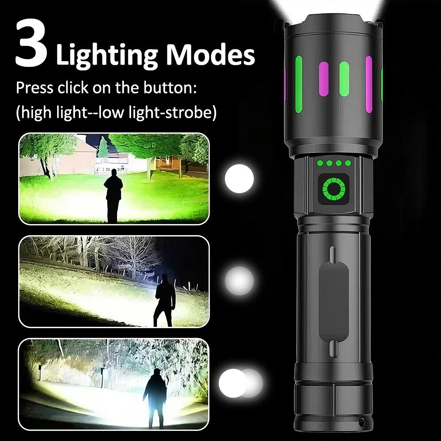 Rechargeable Work Light Mechanic Flashlight Lamp Magnetic Base Phone Power Bank