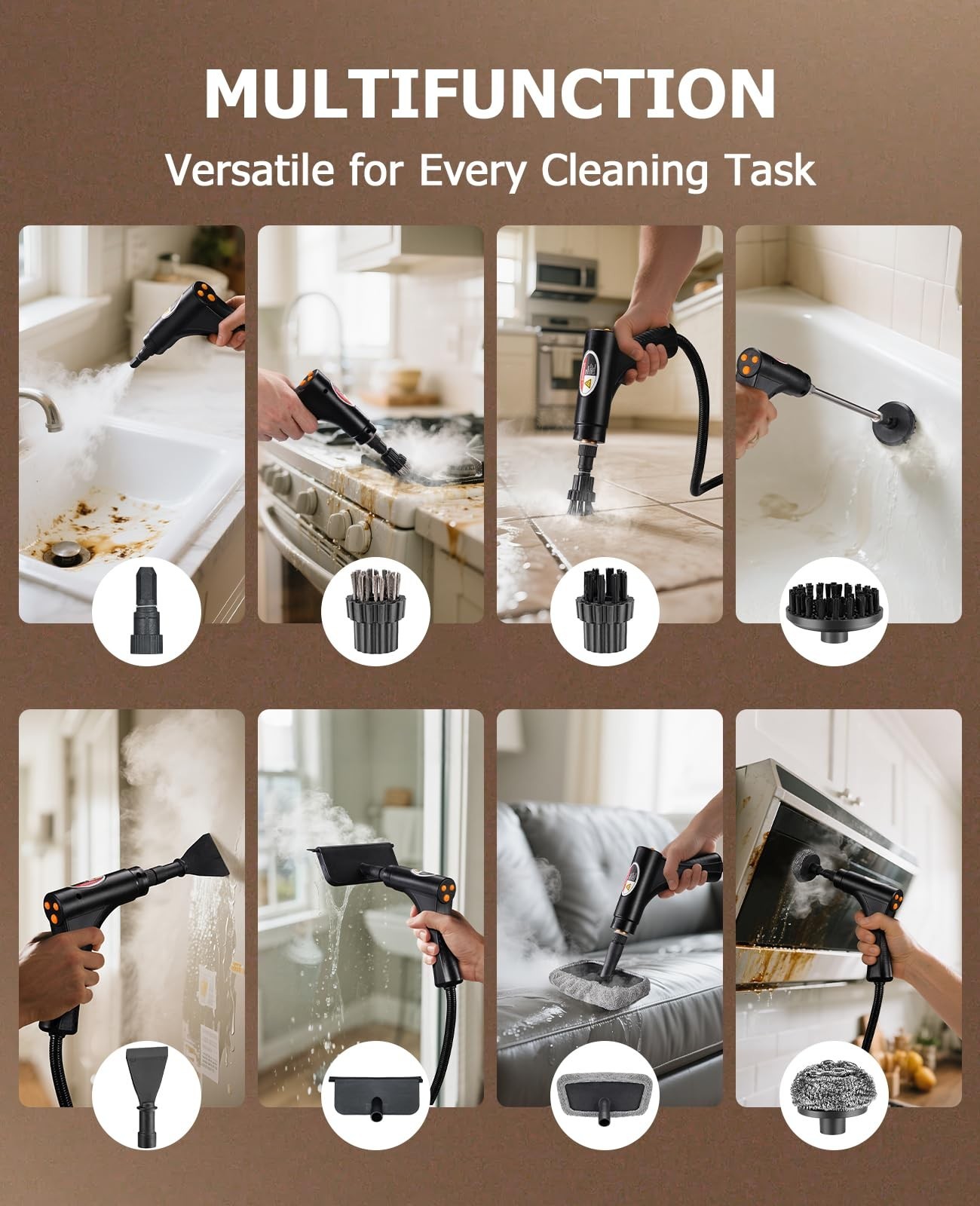 1500W Handheld Car Detailing Cleaning Machine High Temp Steam Cleaner Household