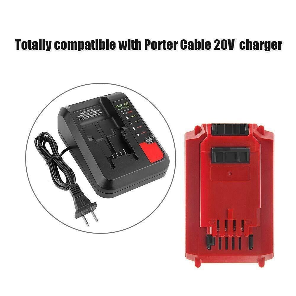 2PCS 8.0Ah For Porter Cable Battery 20V MAX Lithium Ion PCC680L PCC685L /Charger