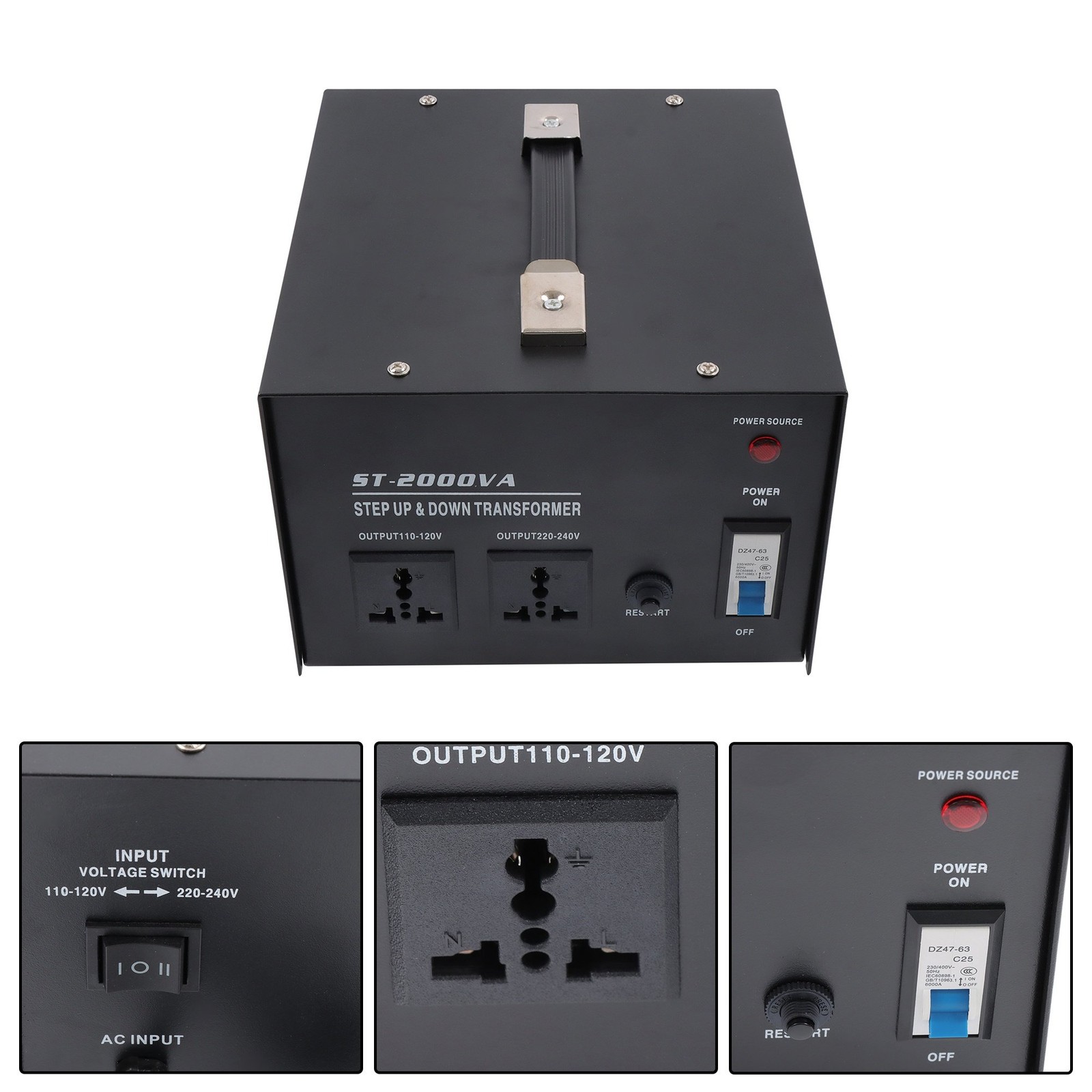 2000W Step Up/Down 220V-110V/110V-220V Voltage Converter Transformer
