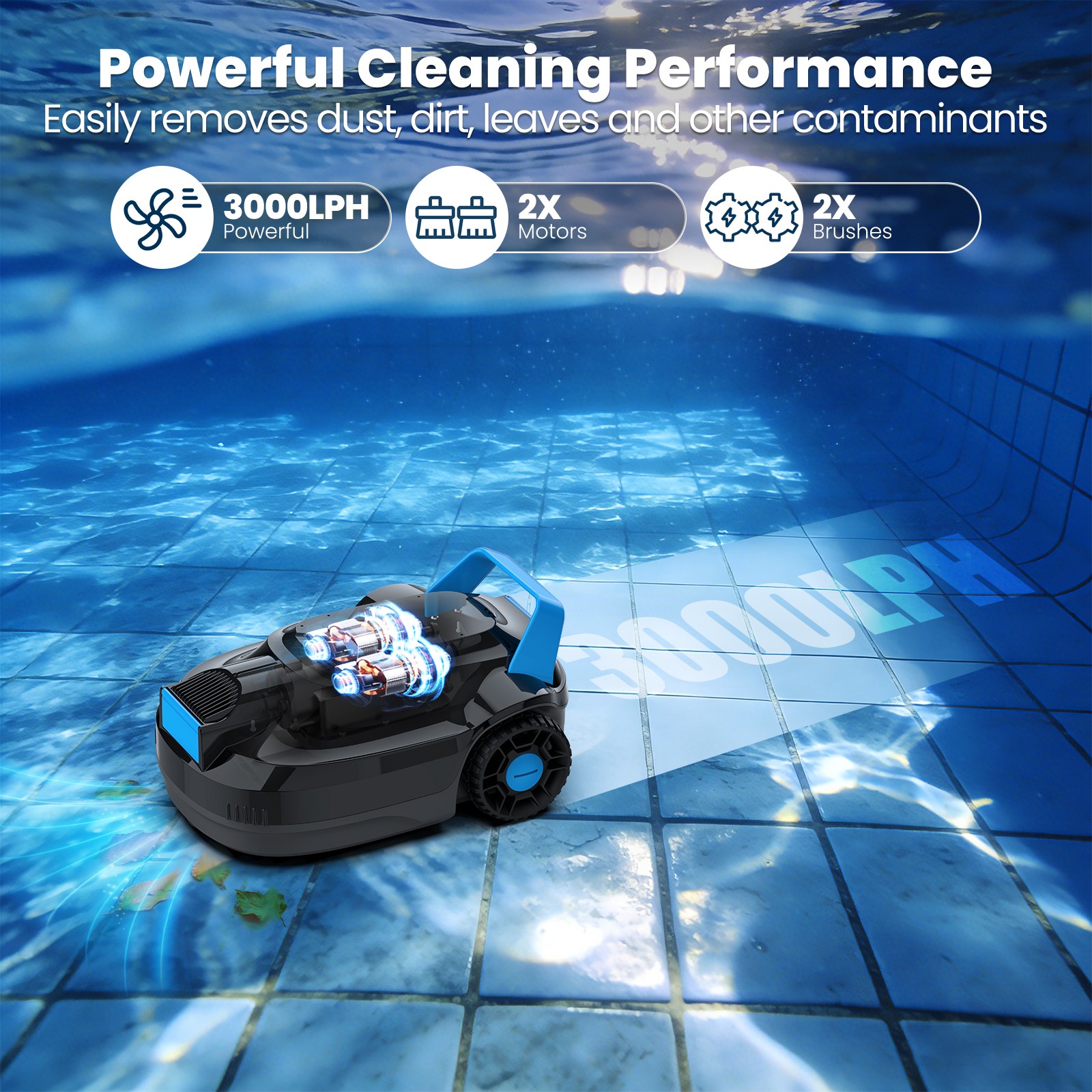 AIRROBO CP02 Automatic Robot Pool Vacuum Cleaner Swimming Pool Cleaners 120Min