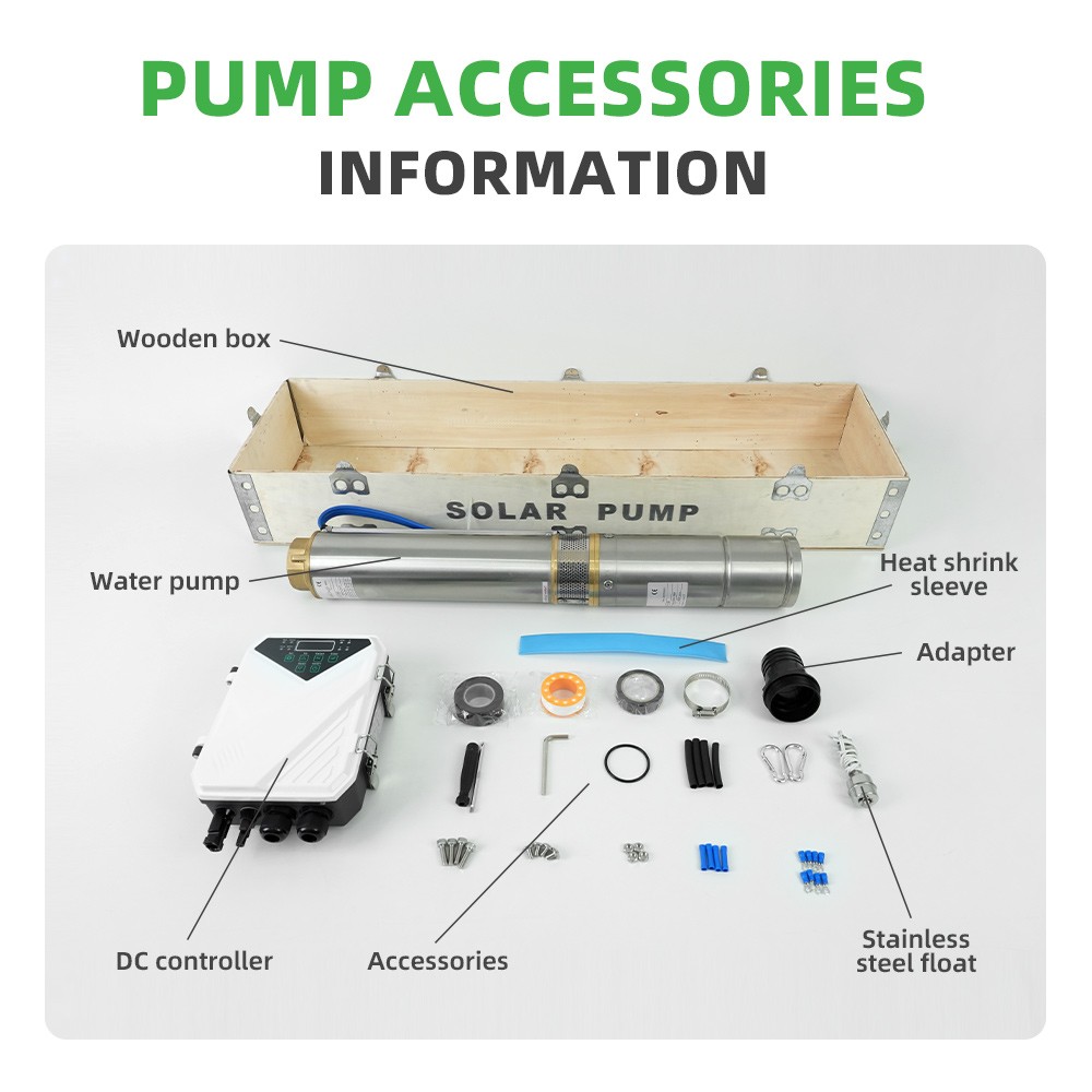 US STOCK 4″ DC Deep Bore Well Solar Water Pump 48V 600W Submersible MPPT Kit