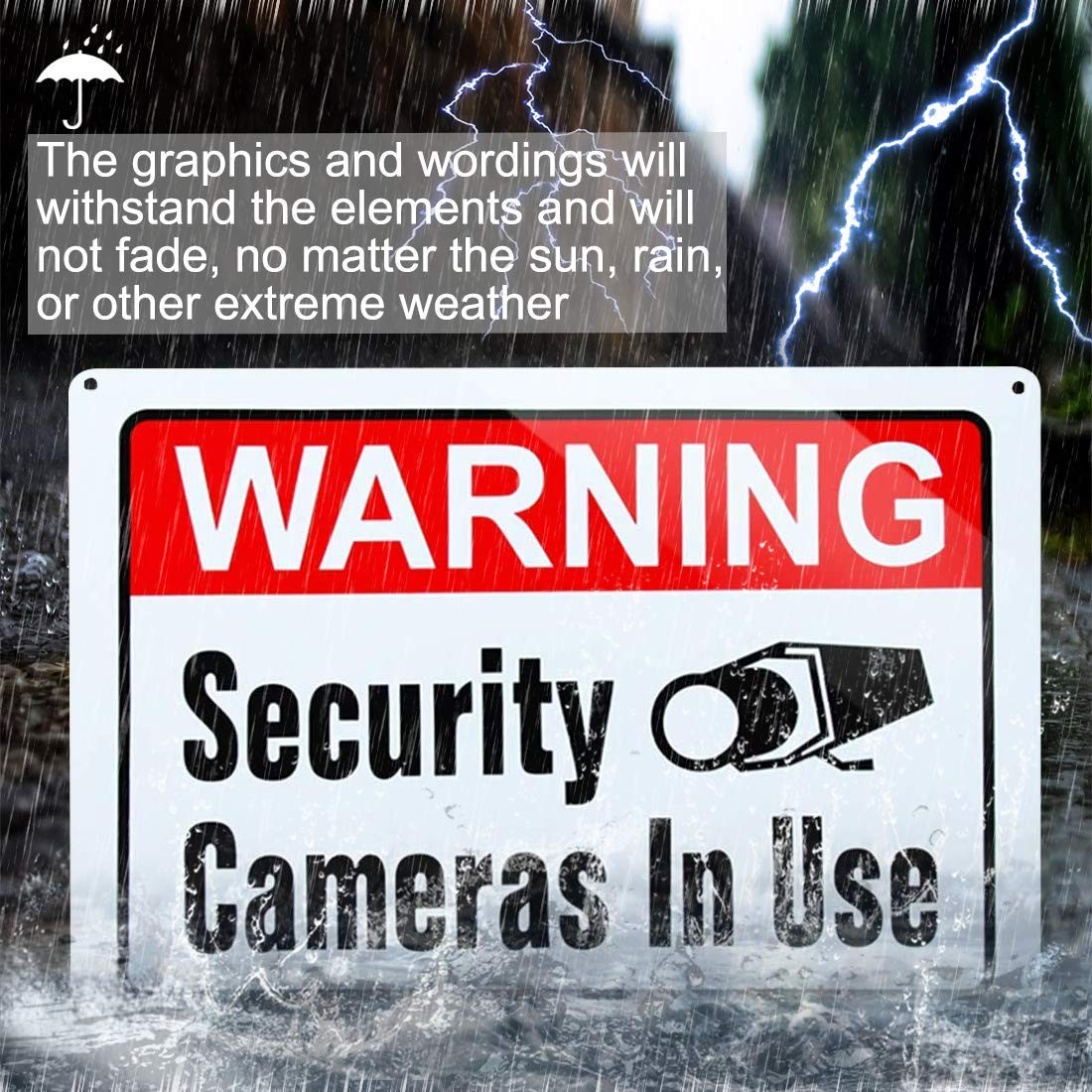 Large Video Surveillance Sign Security Cameras In Use 10×14 2 Pack UV Printed