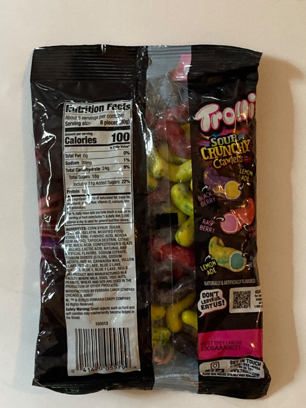 Trolli Sour Crunchy Crawlers 3.8 oz & Crunchy Berry Lemonade 6.3 oz Discontinued