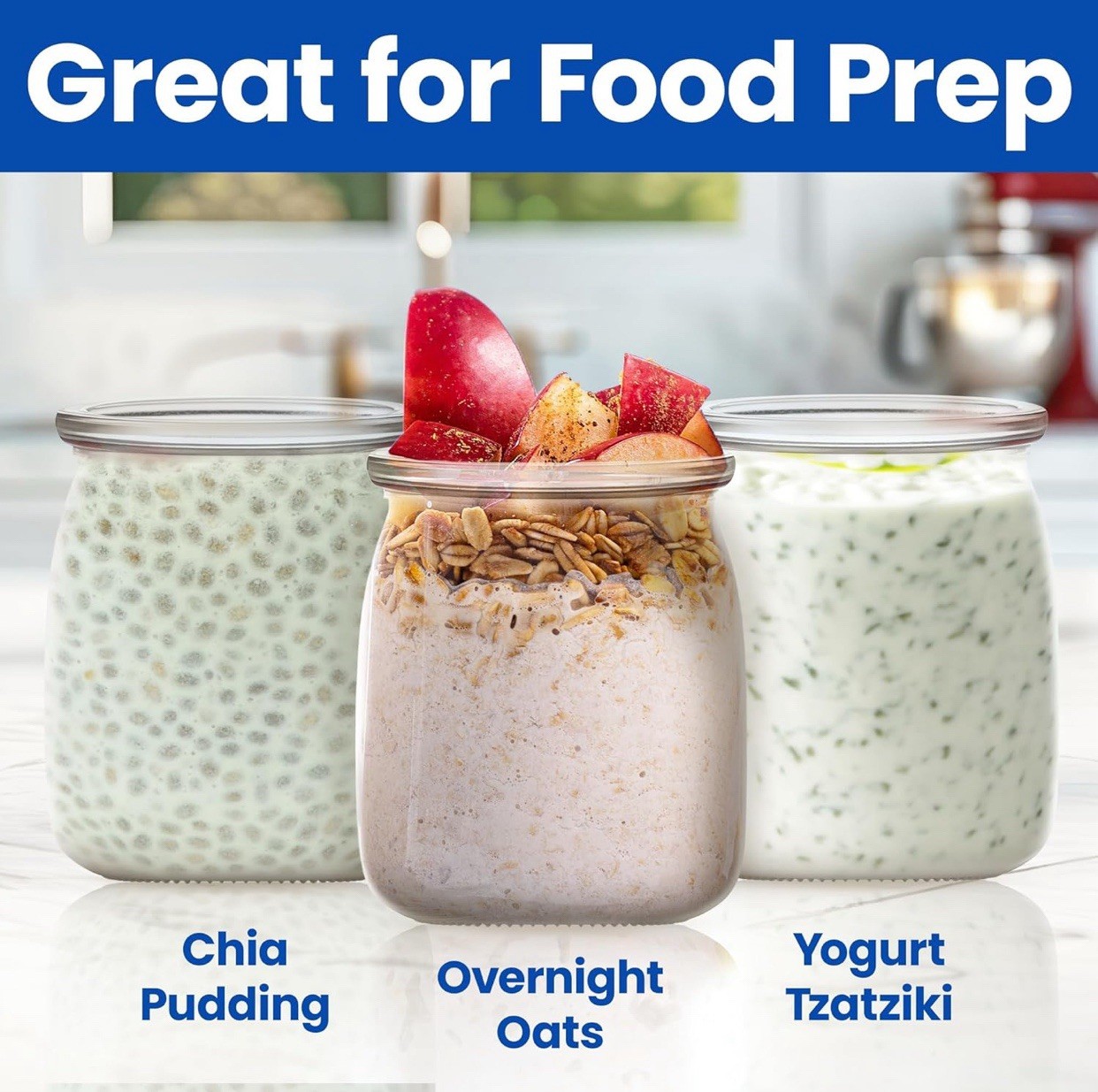 Ultimate Yogurt Jars 8 Count Small Glass Yogurt Cups With Lids