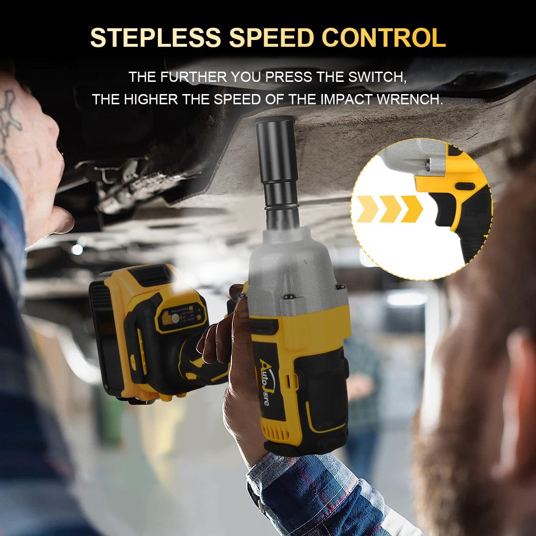 Cordless Impact Wrench For Dewalt 20V Battery, 1/2 Inch Brushless High Torque