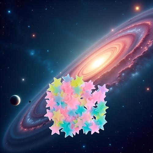 100Pcs Multicolor Glow in The Dark Luminous Stars Fluorescent Noctilucent