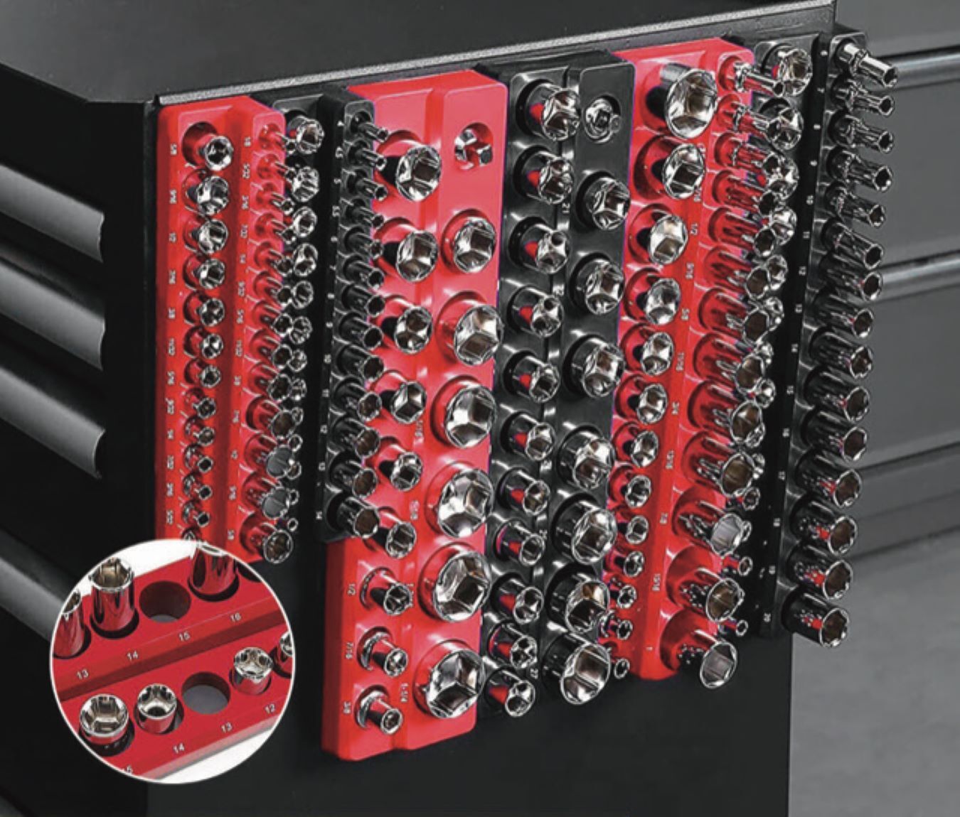 KING Magnetic Socket Organizer Holder 6-PACK Set 1/4” 3/8” 1/2” Metric SAE