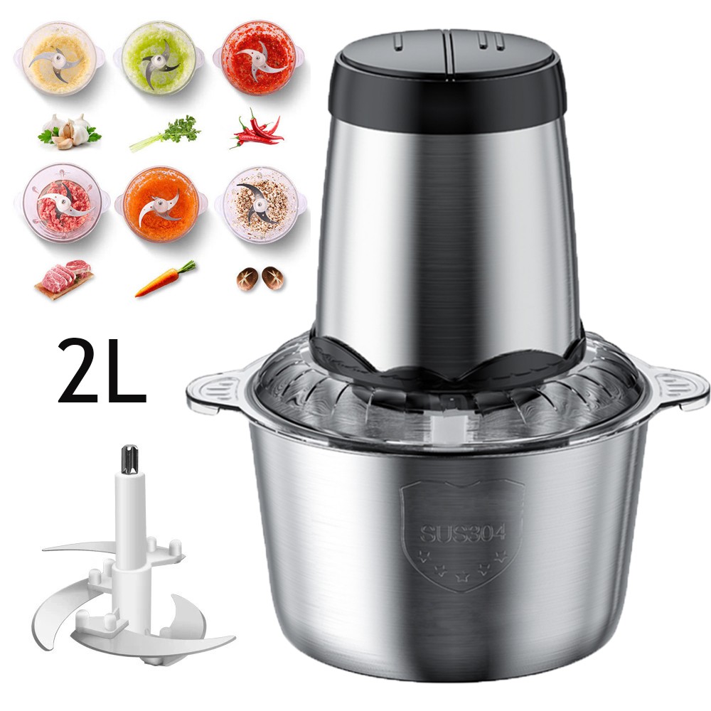 300W Electric Food Chopper Electric Stainless Steel Processor Meat Grinder Mixer