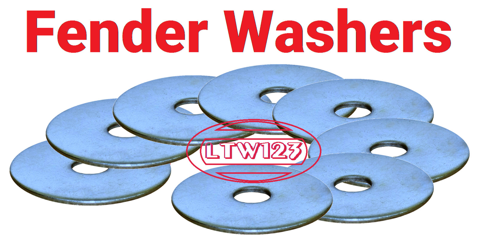 (6) 3/8×2″ Fender Washer Zinc Steel Plated Fender
