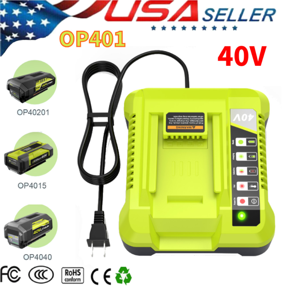 40V Fast Rapid Charger for Ryobi Lithium-ion Battery 40Volt OP401 OP4060 OP4050