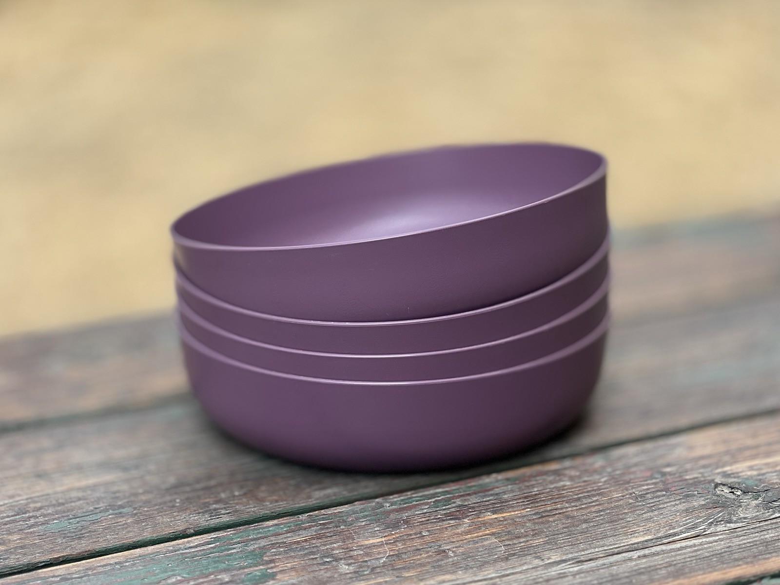 Set of 4 | MAINSTAYS Halloween Skeleton Etched Plastic Bowls 42oz • Purple