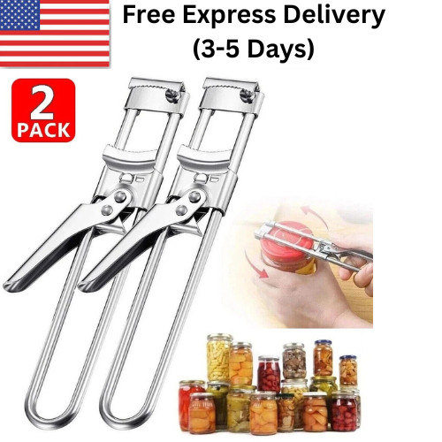 2X Adjustable Multifunctional Stainless Steel Can Opener Jar Lid Gripper Kitchen