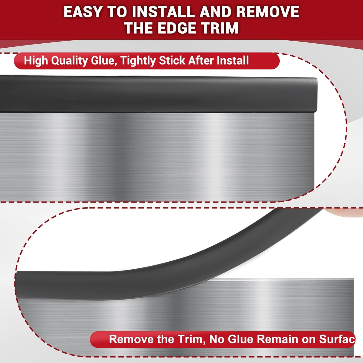 Rubber Edge Trim 1/16″ Self Adhesive U Channel Edge Protector Black 10FT EPDM