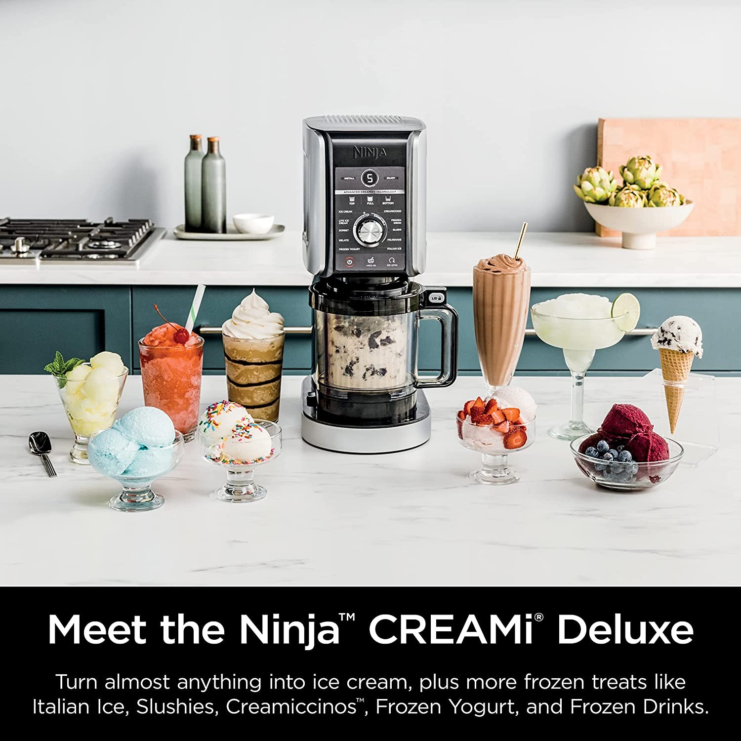 Ninja CREAMi Deluxe 11-in-1 XL Ice Cream Maker w/ Two 24-Oz. Pints – NC501