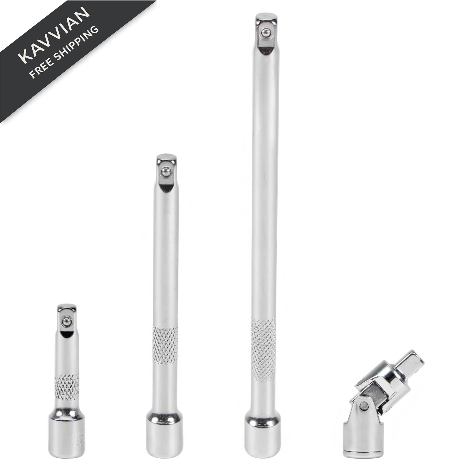 1/4 Inch Drive Socket Extension Bar Set, 4 Piece wrench extender