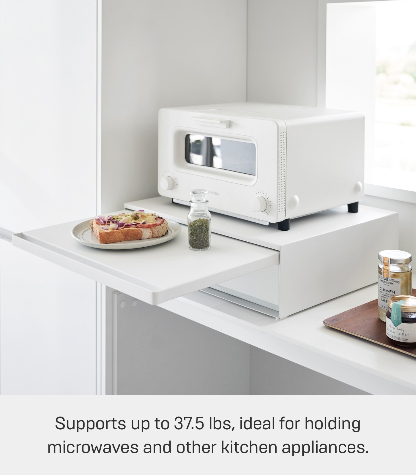Yamazaki Home TOWER Kitchen Countertop Organizer Appliance Stand with Drawer