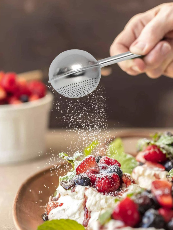 1pc Stainless Steel Flour Duster – Easy One-Handed Baking Tool – NEW
