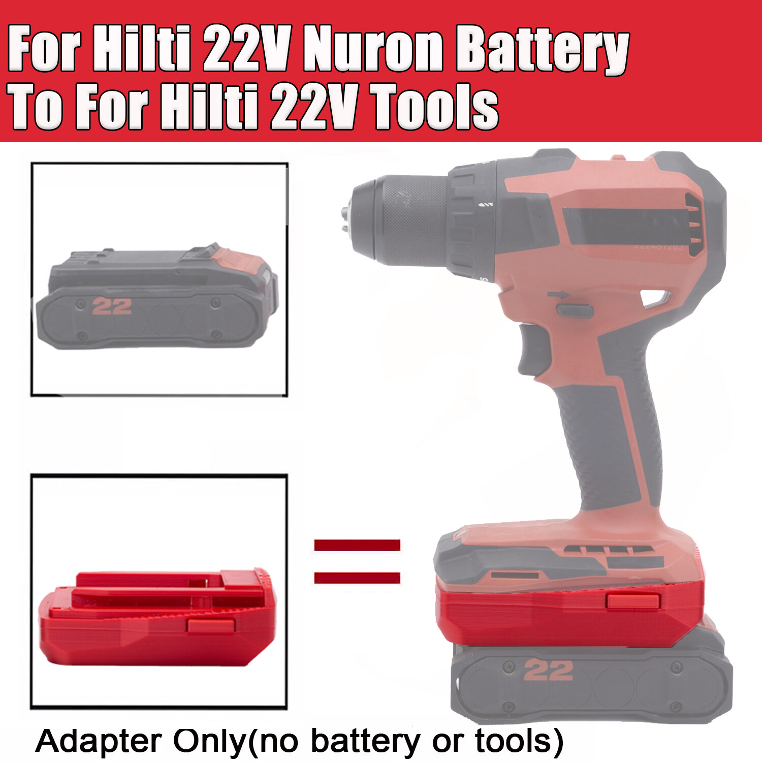 1x Adapter For Hilti 22V Nuron Lithium-Ion Battery To For Hilti 22V Old Tools