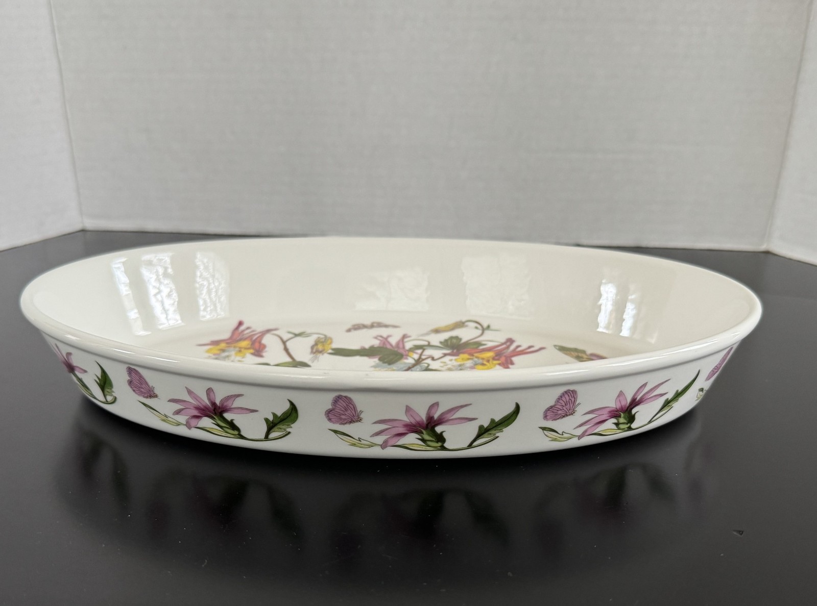 Portmeirion Oval Botanic Garden Slender Columbine 11″ Baking Serving Dish UNUSED