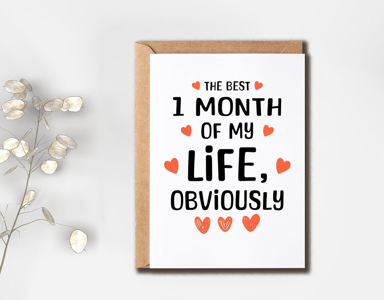 The Best 1 Month of My Life Card – Greeting – Romantic Love – 1 Month Anniversar