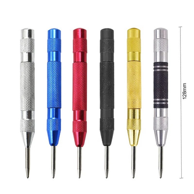 2 Super Strong Automatic Centre Punch Adjustable Spring Loaded Metal Drill TooL
