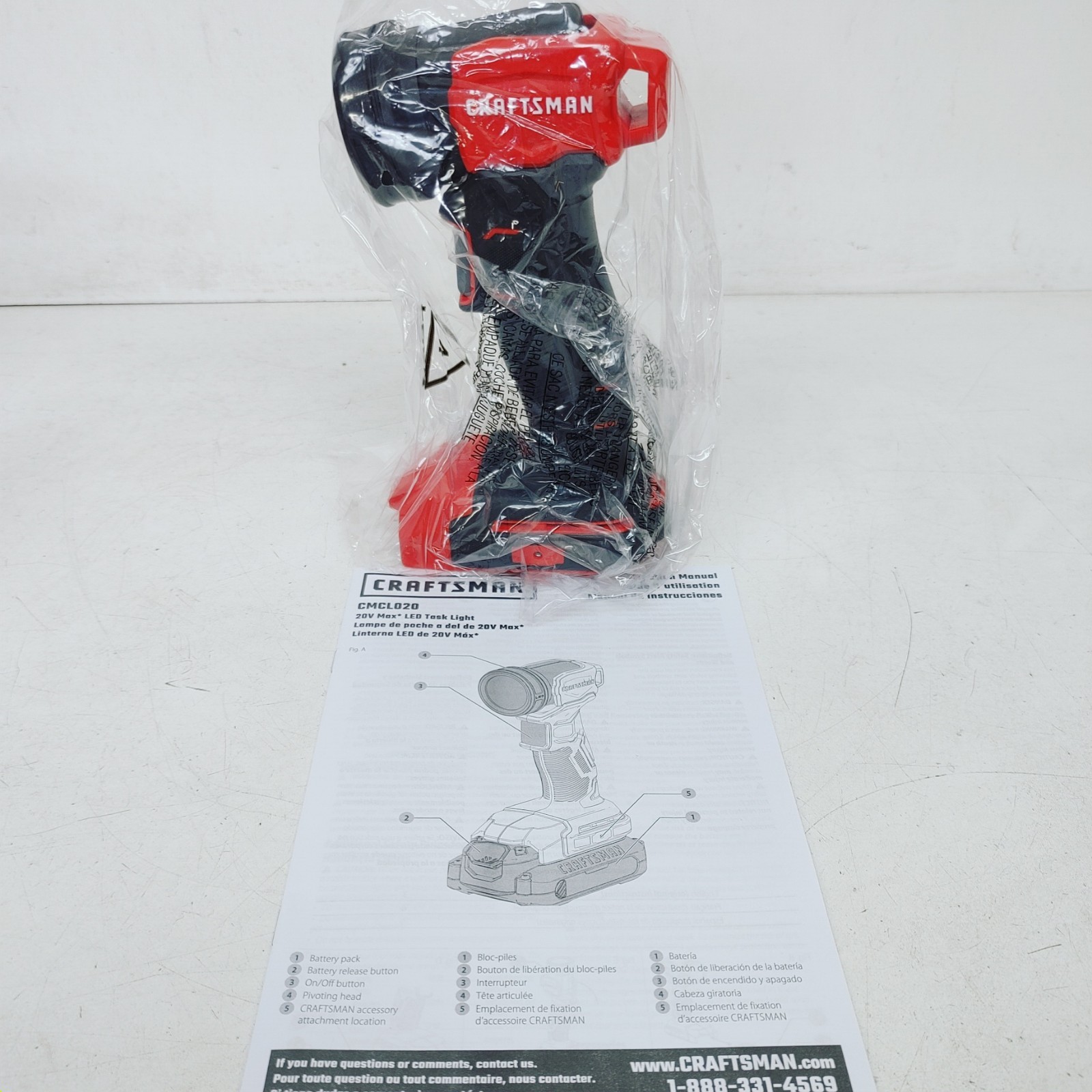 Tool Only No Retail Box New Craftsman CMCL020 LED 20V Work Light