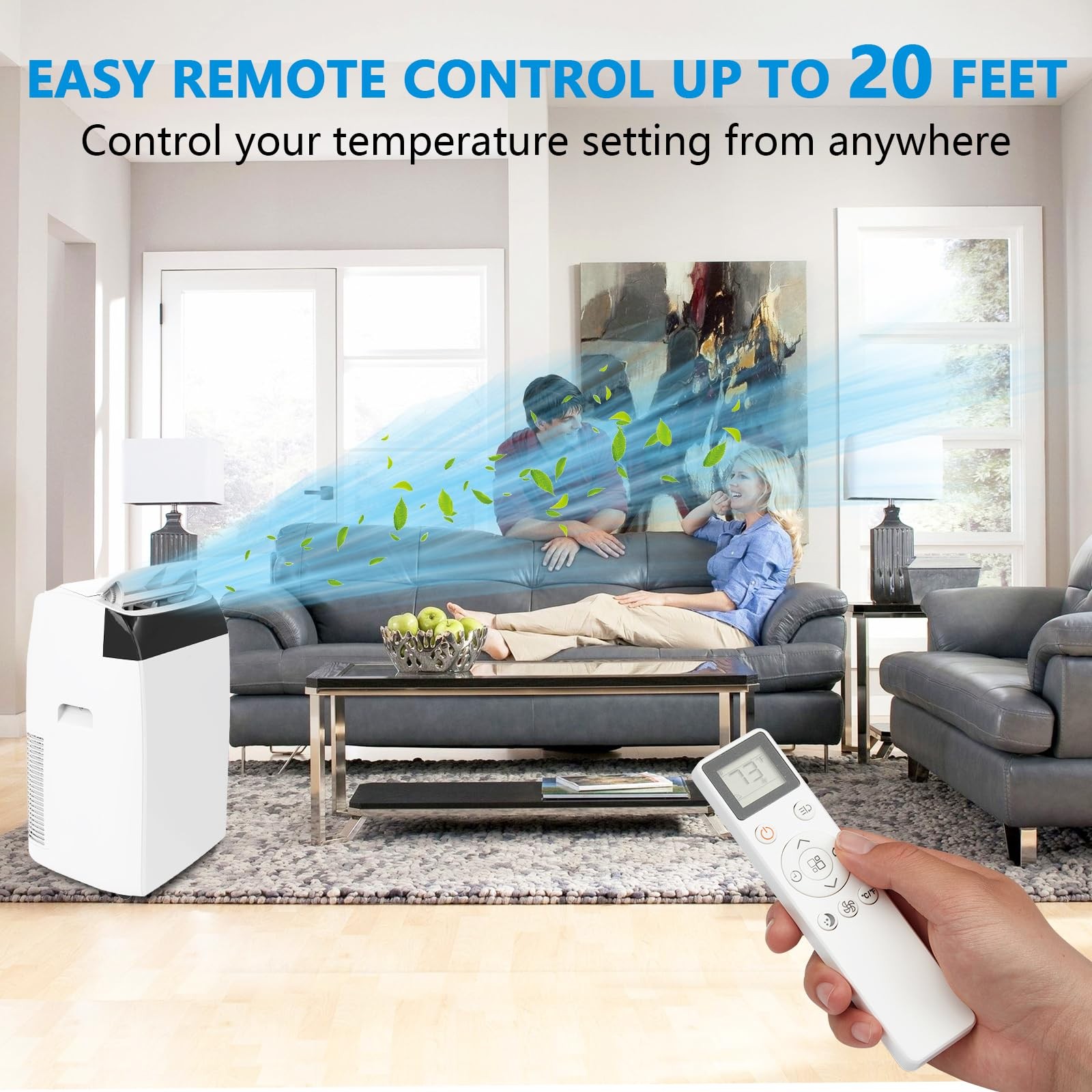 Portable Air Conditioner 14,000 BTU 3-in-1 AC Unit Cools 750 Sq.Ft, with Remote
