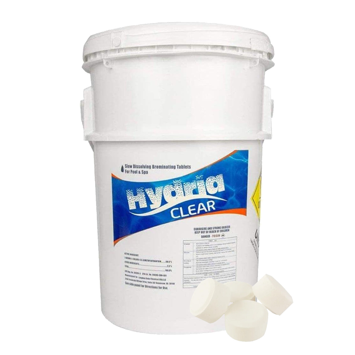 Hydria Clear 1″ Swimming Pool & Spa Bromine Sanitizer Tablets – (Choose Size)