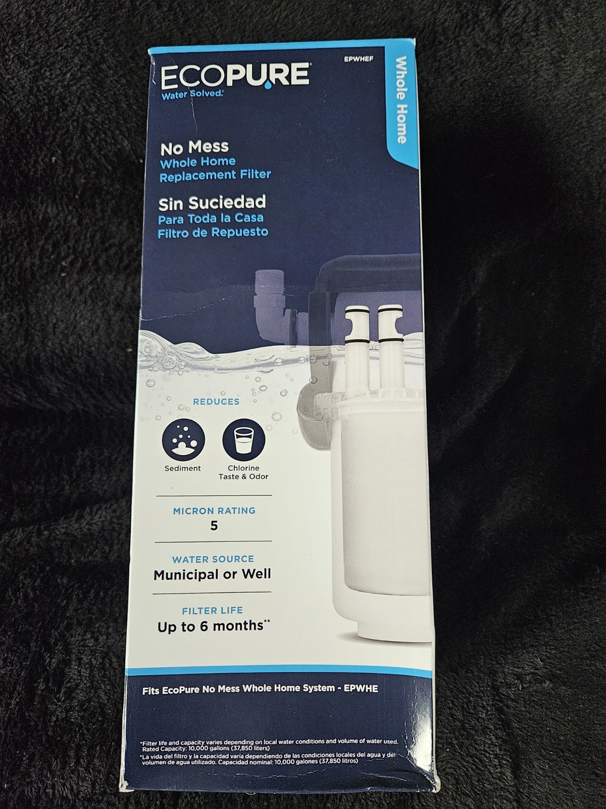 EcoPure EPWHEF Whole Home Replacement Filter, Transparent/White 6 Months – 1C