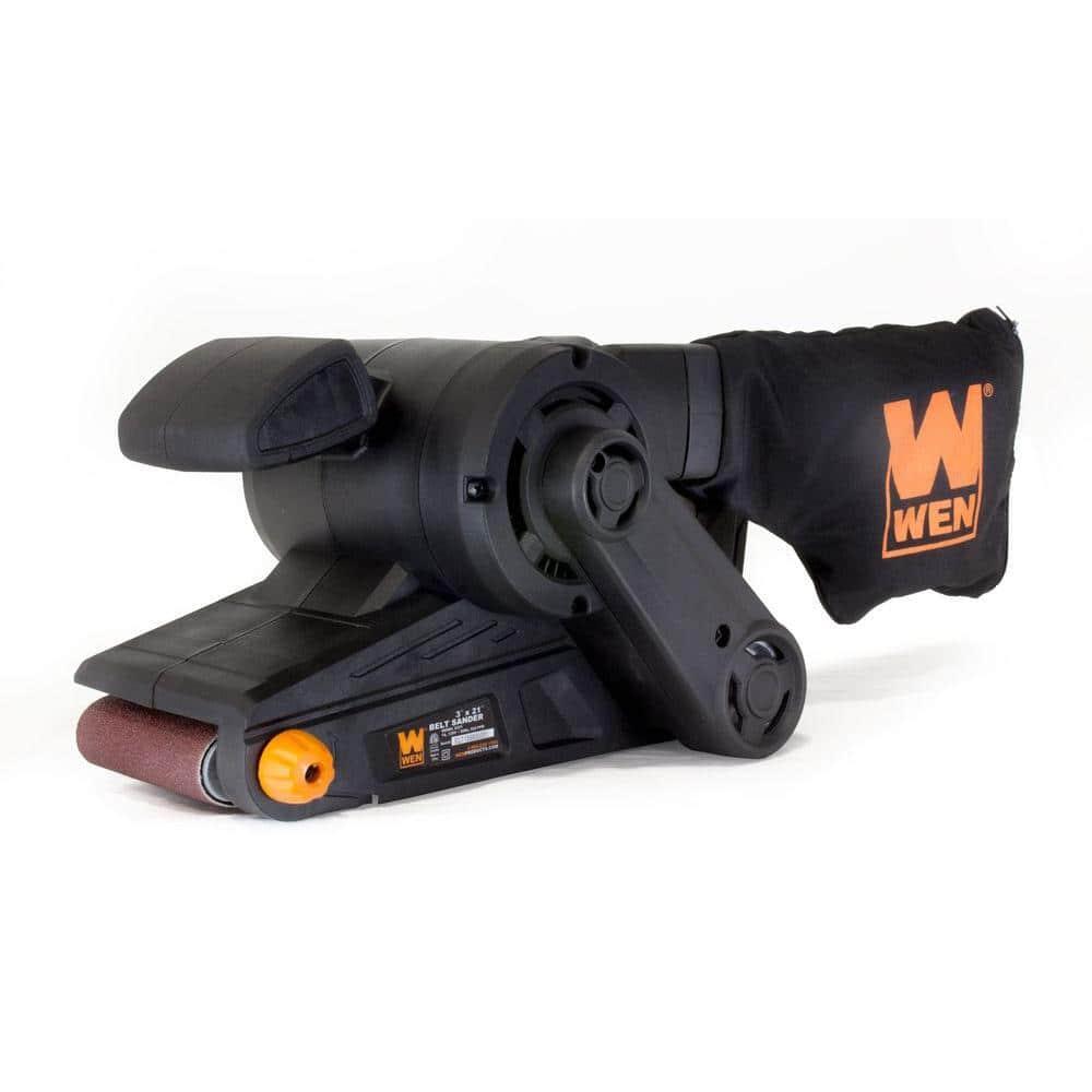 Hand Belt Sander with Dust Bag 7-Amp 3 in. x 21 in. Corded Lock In Power Switch