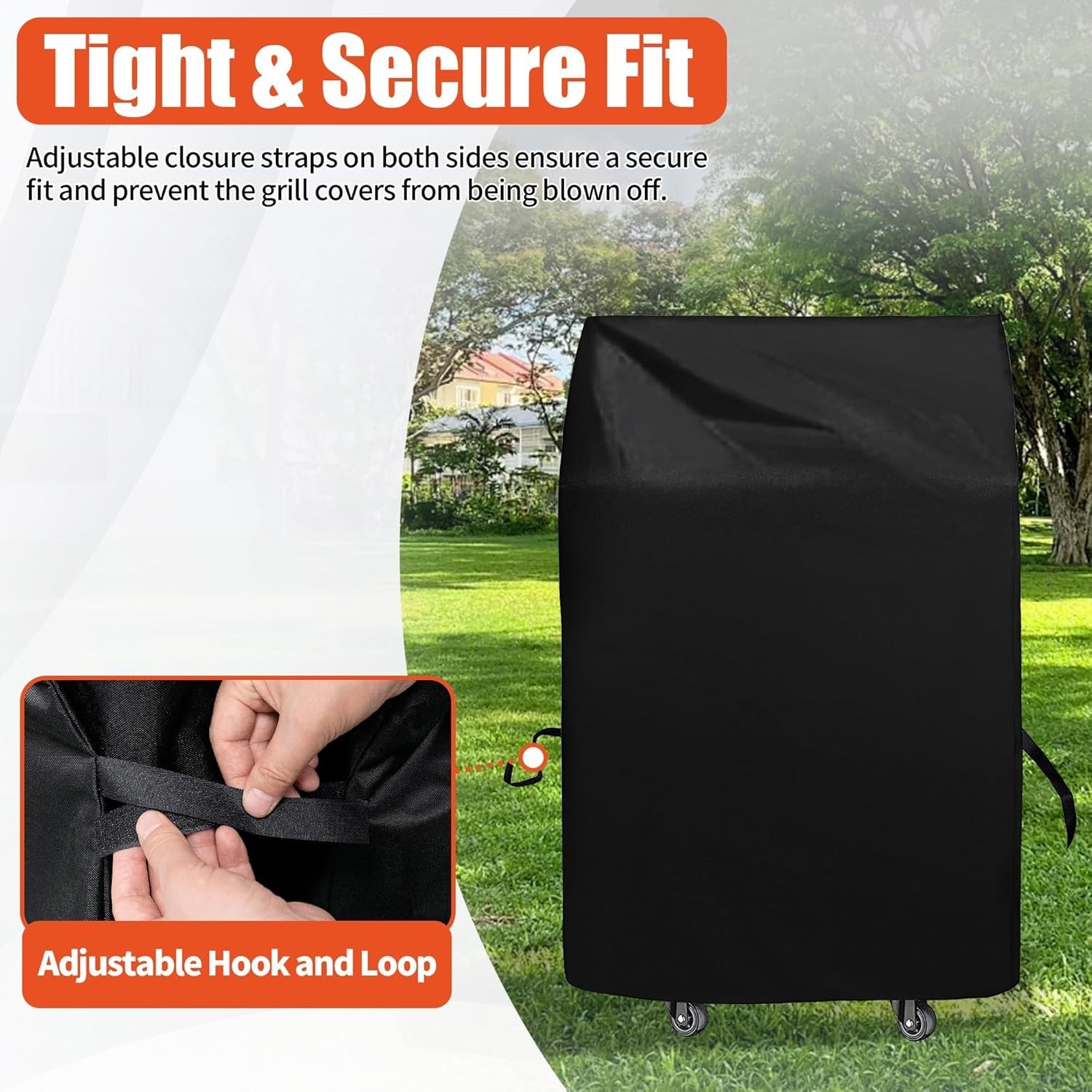 iCOVER 30in Lightweight BBQ Grill Cover for Two Burner Small Vertical Smoker