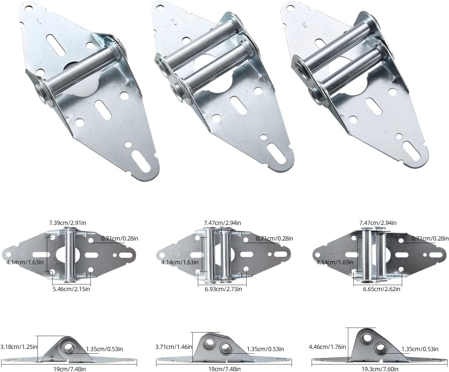 Double Garage Door Hardware Kit Roller/Hinge/Wire Rope For 16’x7′ and 18’x7′