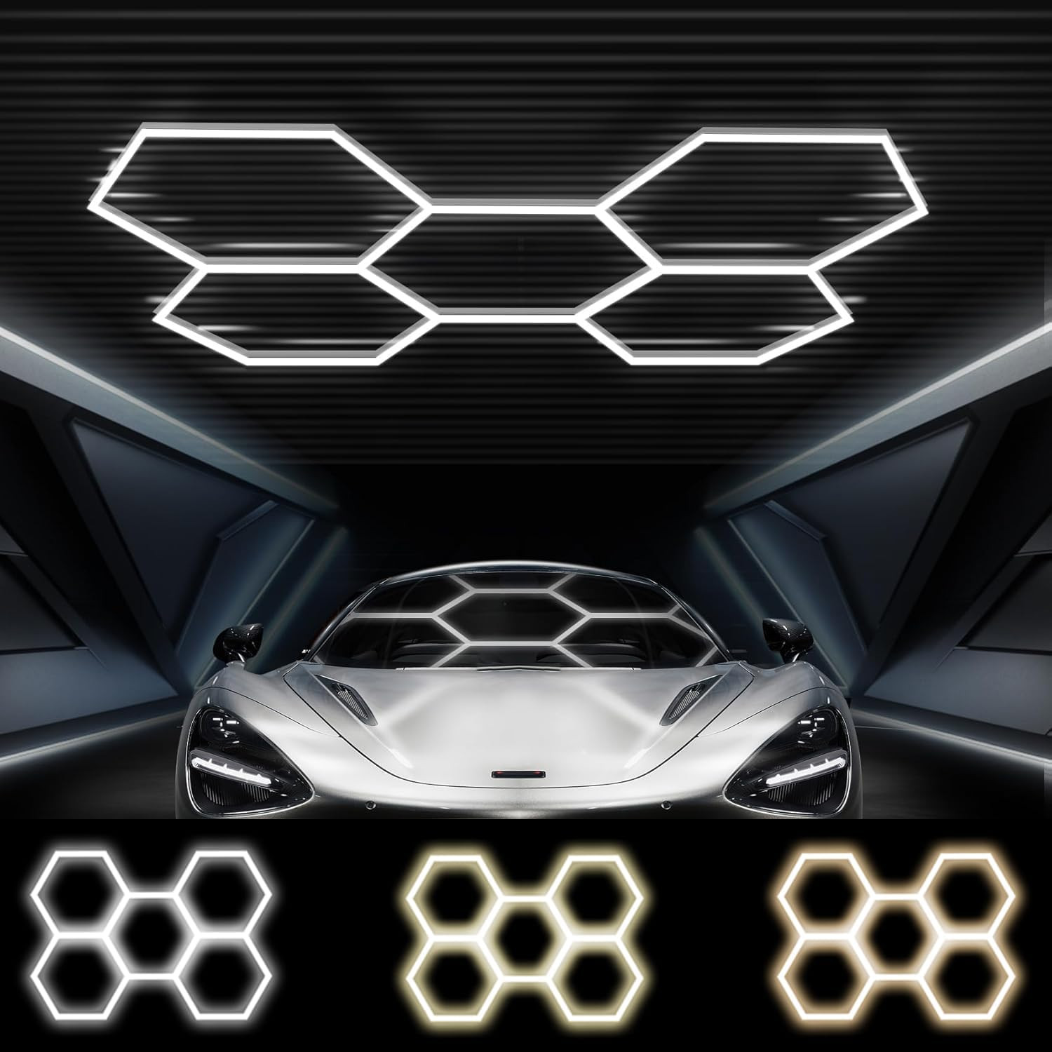 Hexagon Garage Lights 5 Hex, Hexagon LED Gym Lights