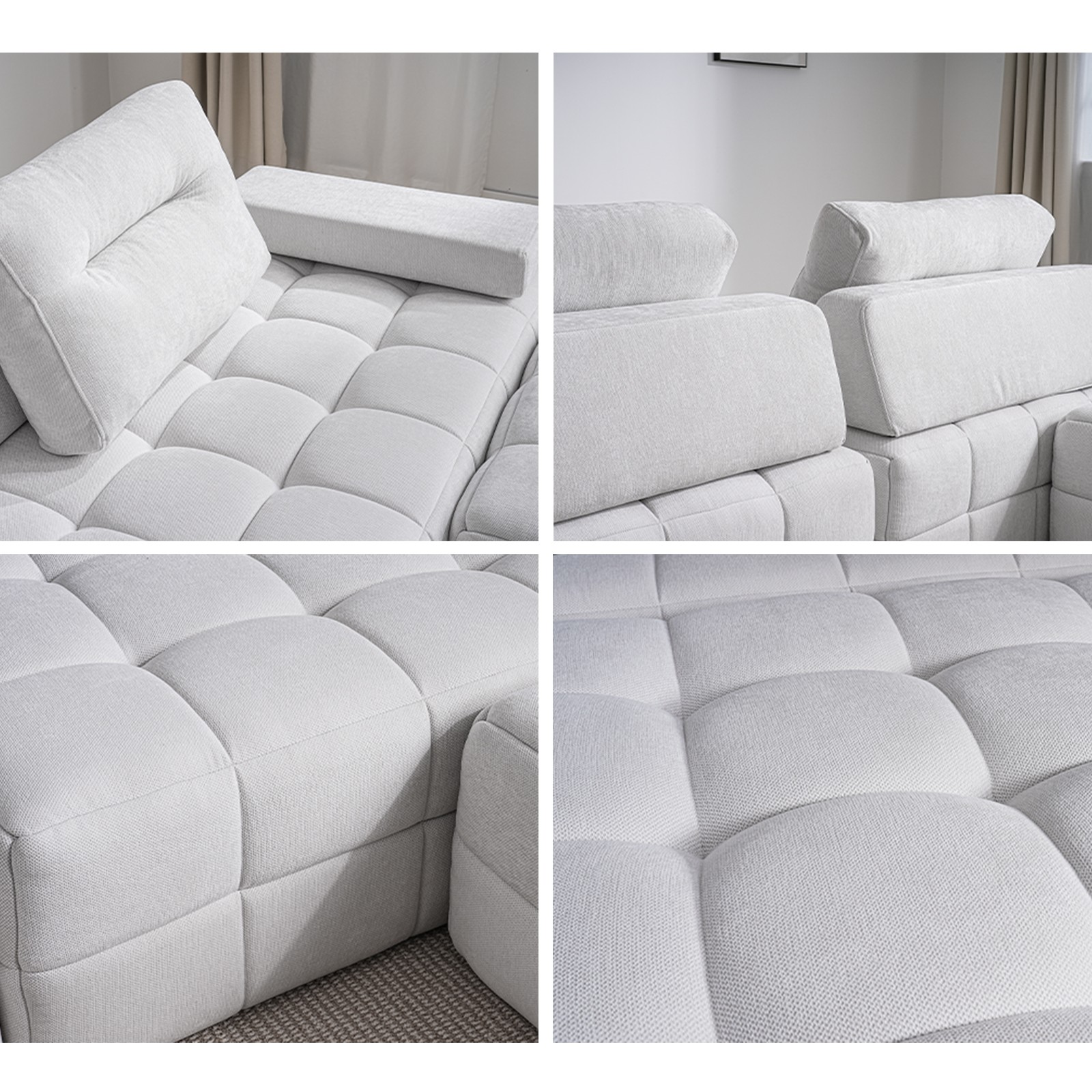 132” Modular Sectional Sofa Couch with Deep Seat L-Shape Couch for Living Room