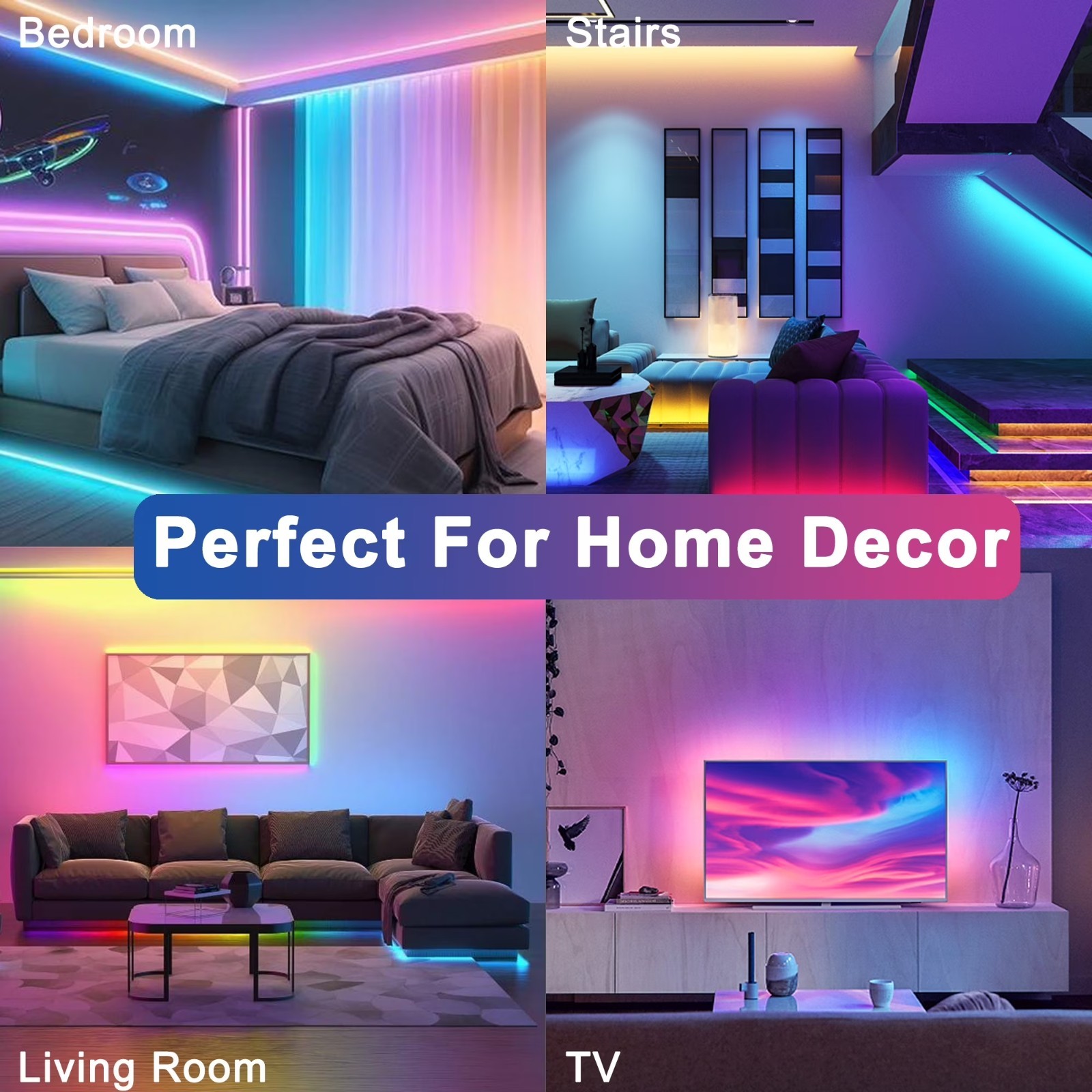 LED Strip Lights, Smart Light with App Remote Control, RGB LED Lights for room