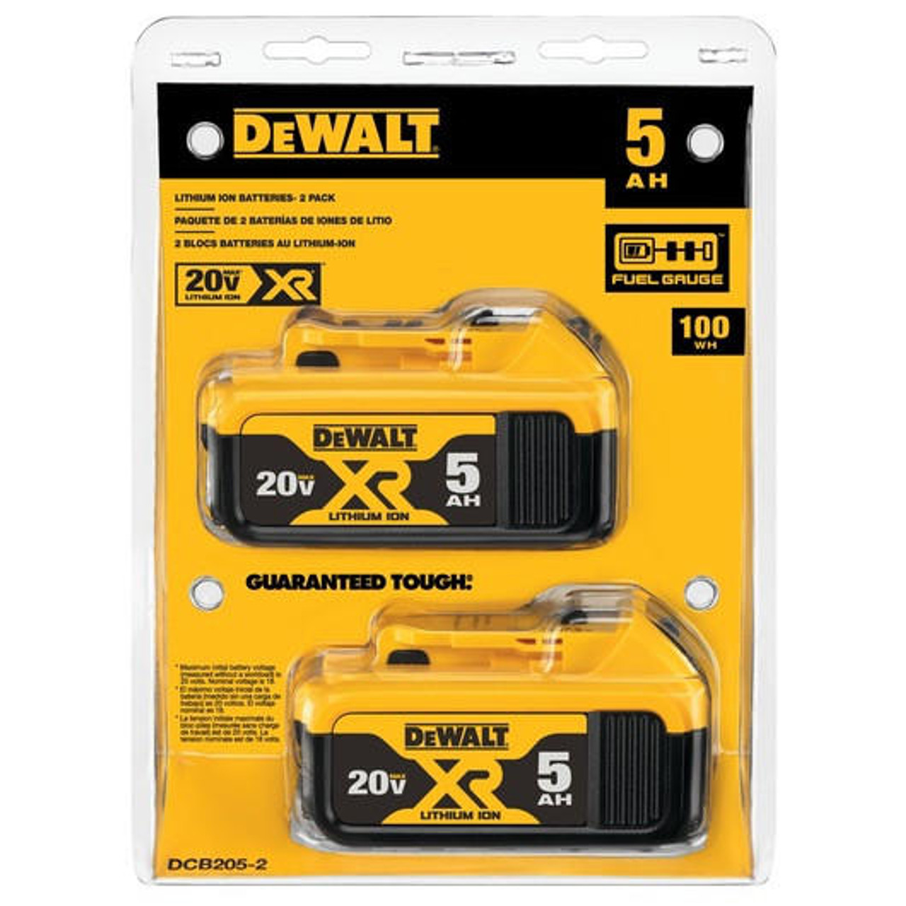 2026 Date 2 Pack DEWALT DCB205-2 20V MAX Premium Lithium-Ion 5.0Ah Battery New