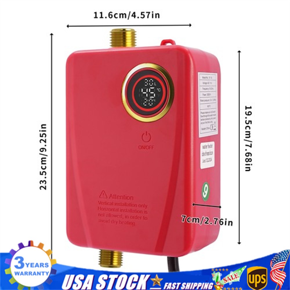 3000w Electric Water Heater Portable Instant Water Heater Under the Sink Basin