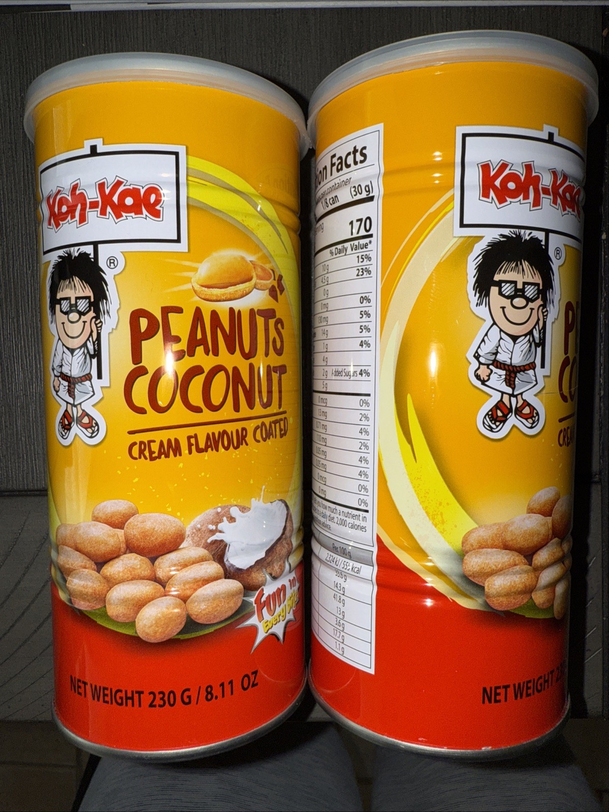 Koh-Kae Peanuts Coconut Cream Flavour Coated 230 G (8.11 Oz) 2 Cans