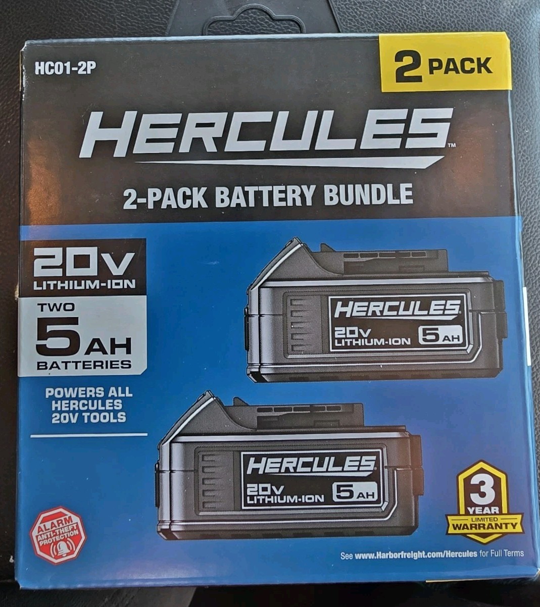 *NEW* Hercules 20V 5 Ah Lithium-Ion Battery Bundle 2-Pack / HC01-2P /Ships Fast