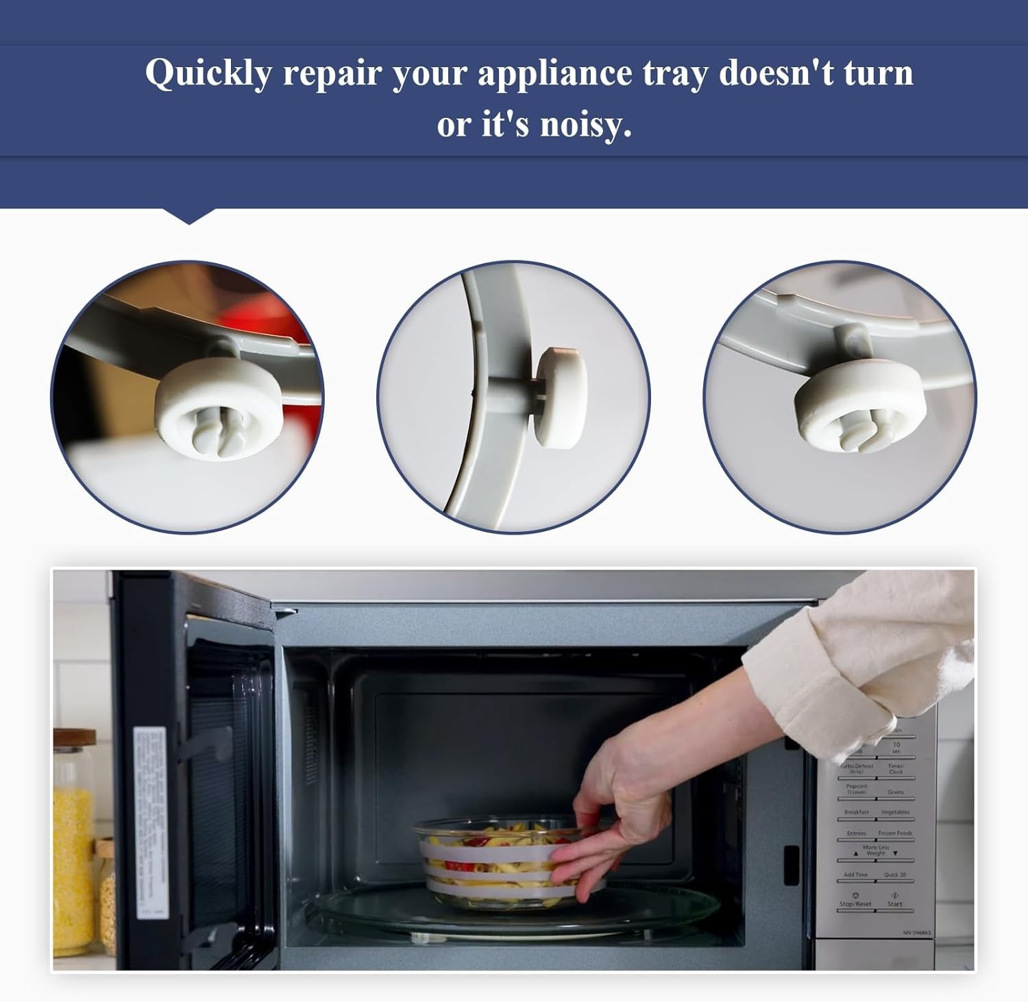 2 PCS 7.48 Inch Microwave Turntable Support Ring Triangle For Whirlpool