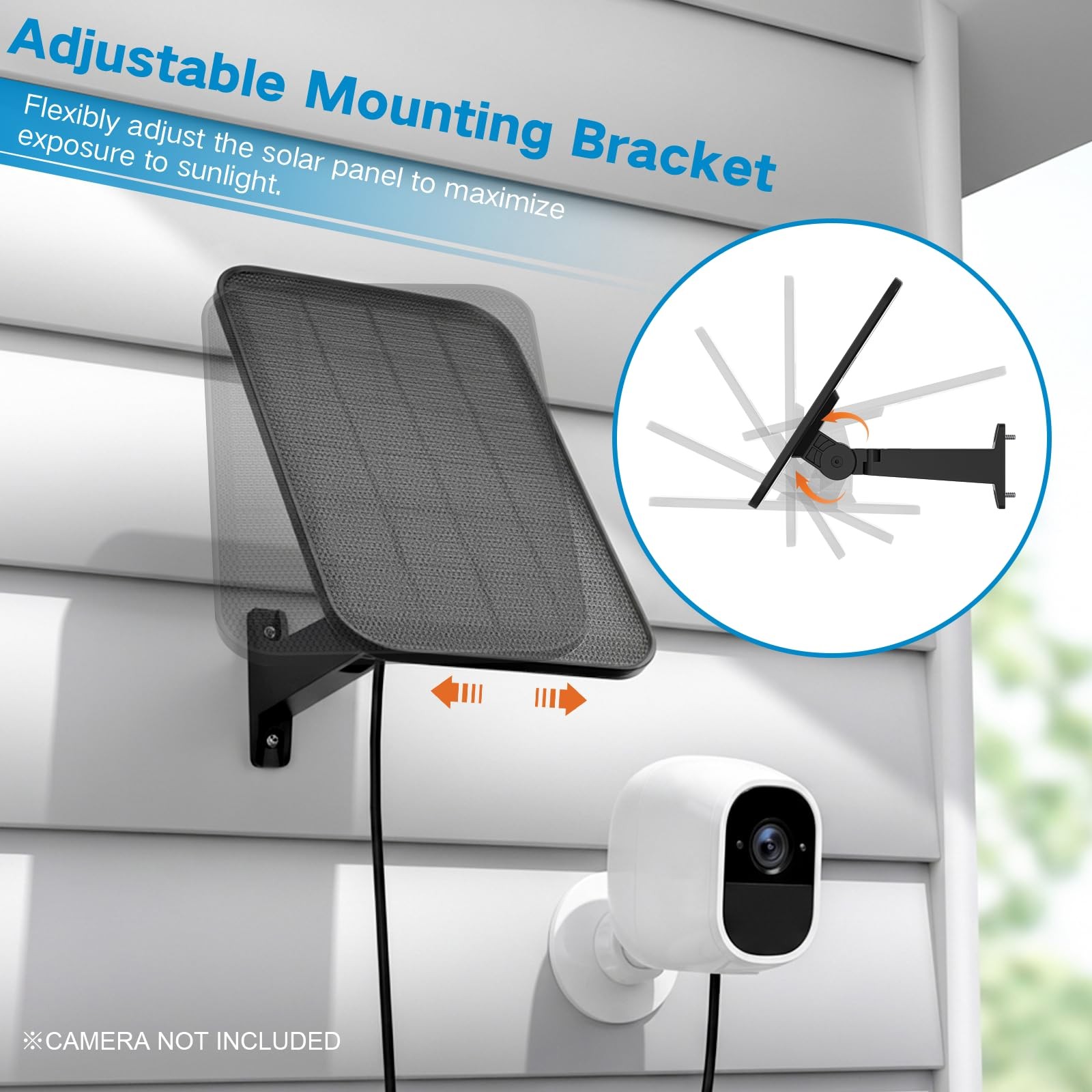 3.2W Solar Panel for Security Camera Compatible with Arlo Pro/Pro 2, Waterpro…