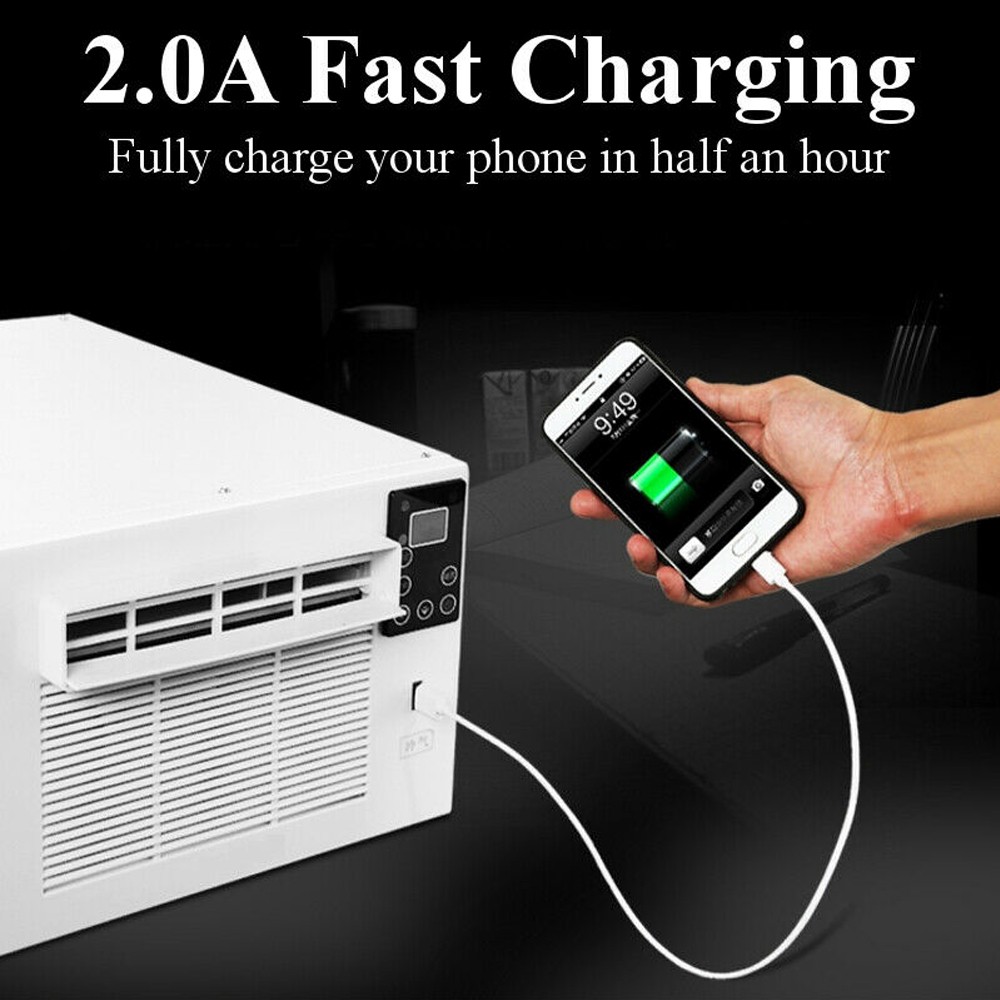 1100W 110V Portable AC Unit Refrigerated Air Conditioner Cold&Heat Timer Remote