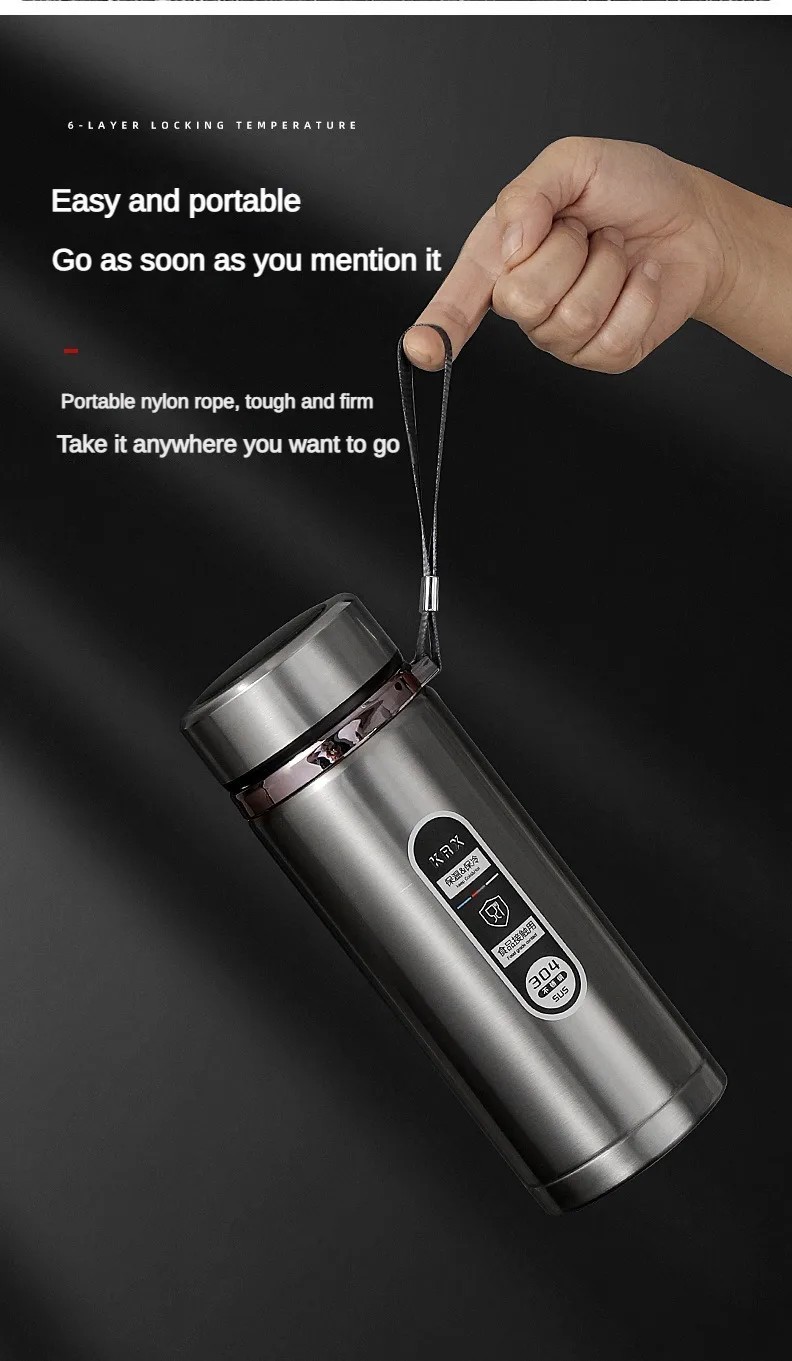LED Temperature Display Thermos Bottle Stainless Steel Vacuum Flask Portable