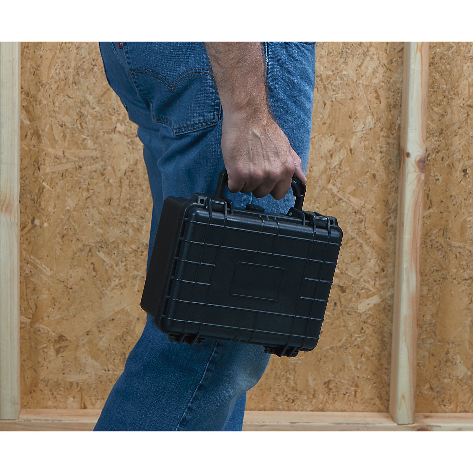 Strongway 9in. Plastic Storage Box, Water Resistant, Black