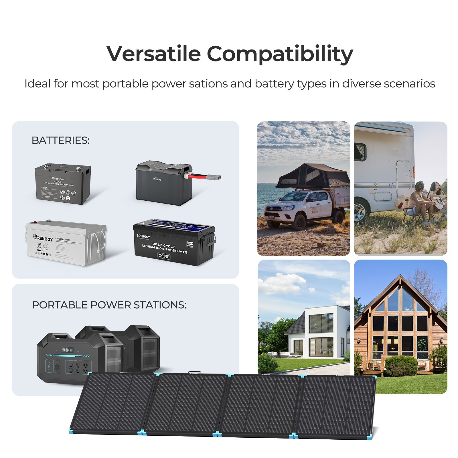 Renogy 300W Lightweight Portable Solar Suitcase Foldable Solar Panel Outdoor