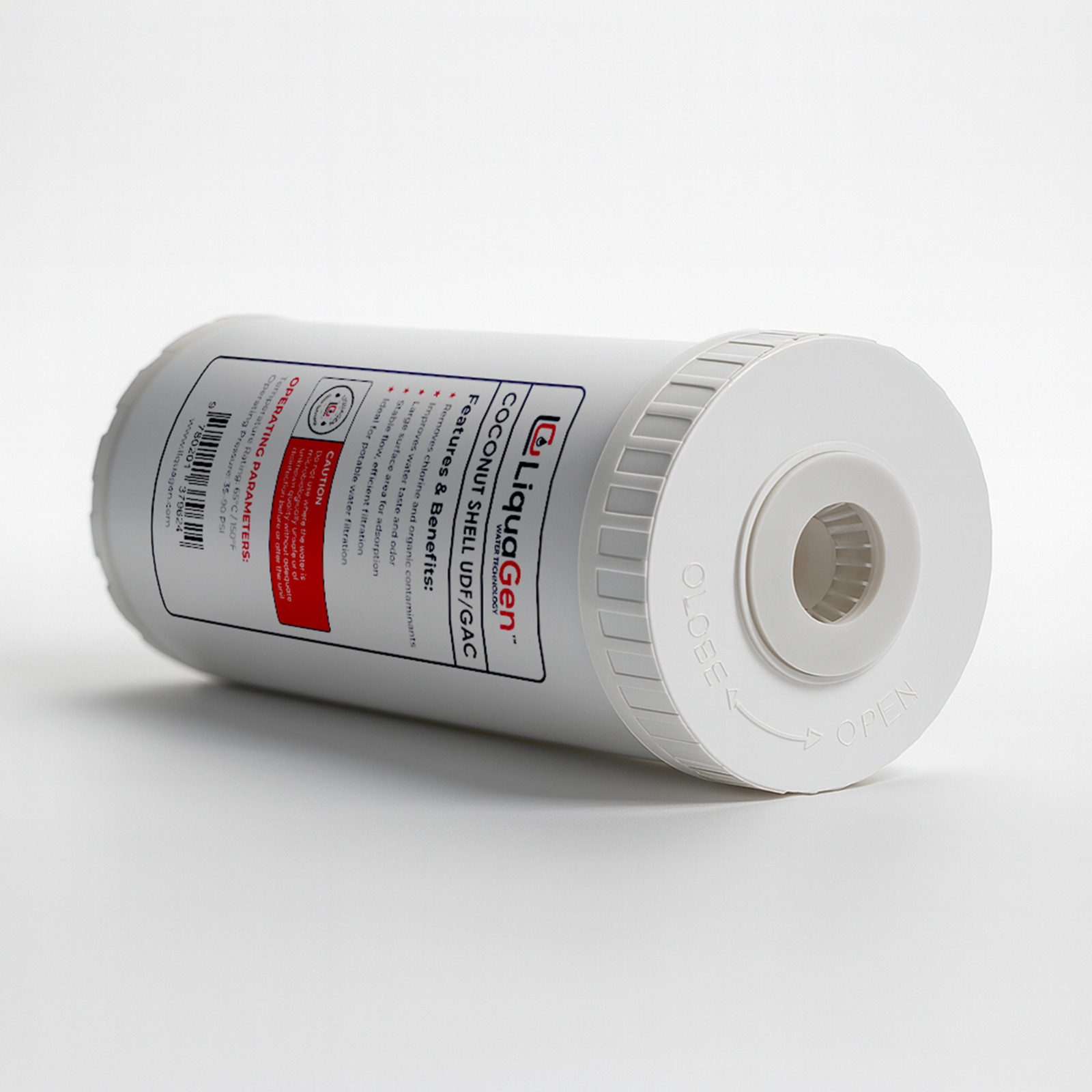 LiquaGen 4.5” x 10” GAC/UDF Filter Cartridge – Chlorine, Taste & Odor Reduction