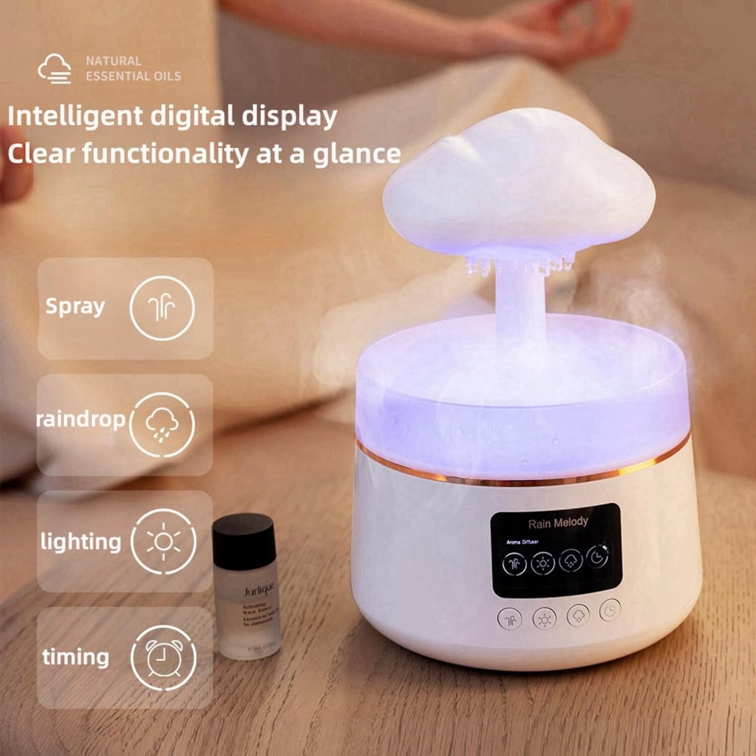 30db Silent Cool Mist Humidifier Bedroom 3 Types Brightness And 7 Color Light