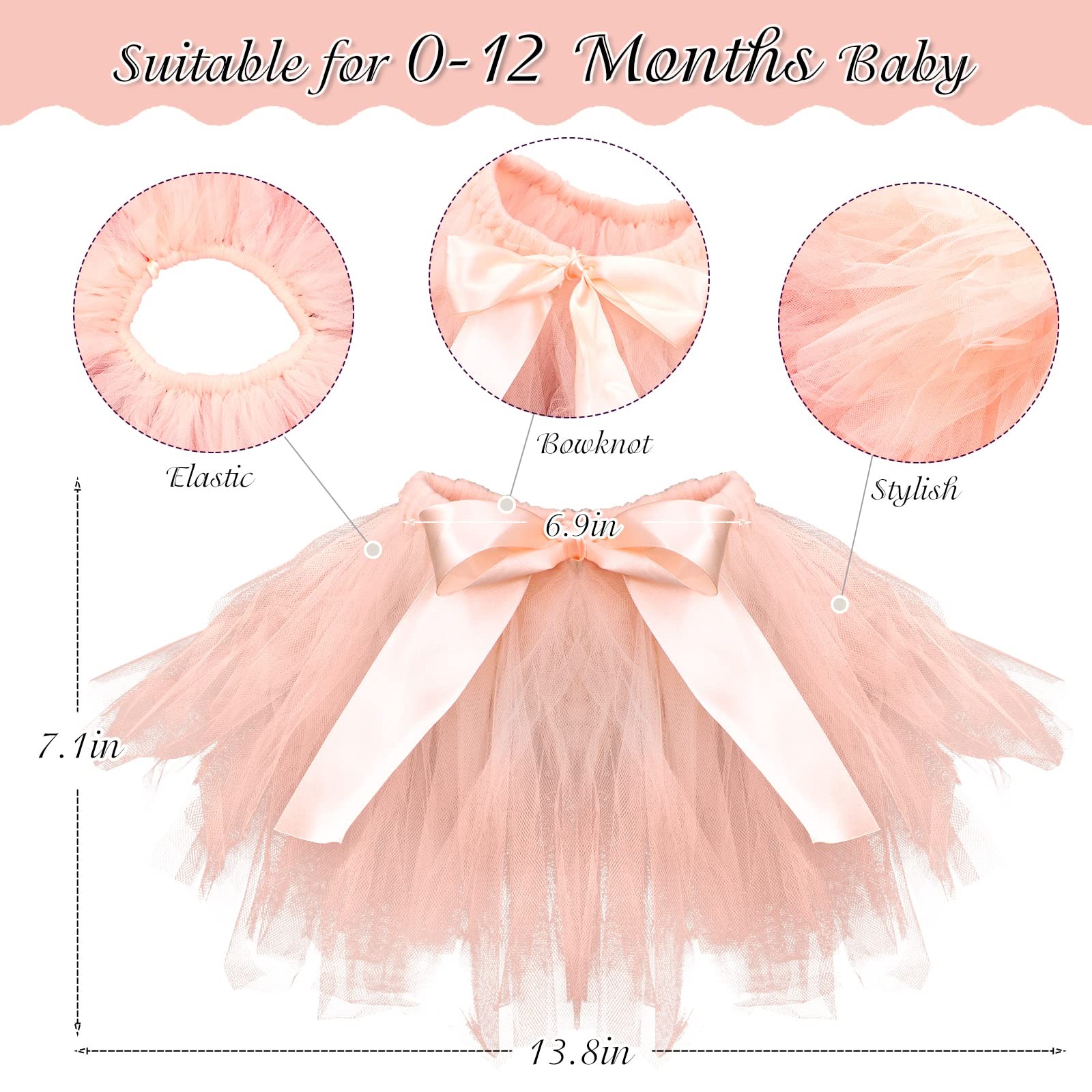 4 PCS Newborn Photography Props Outfits-BabyTutu Skirt 0-12months, Ph227-h