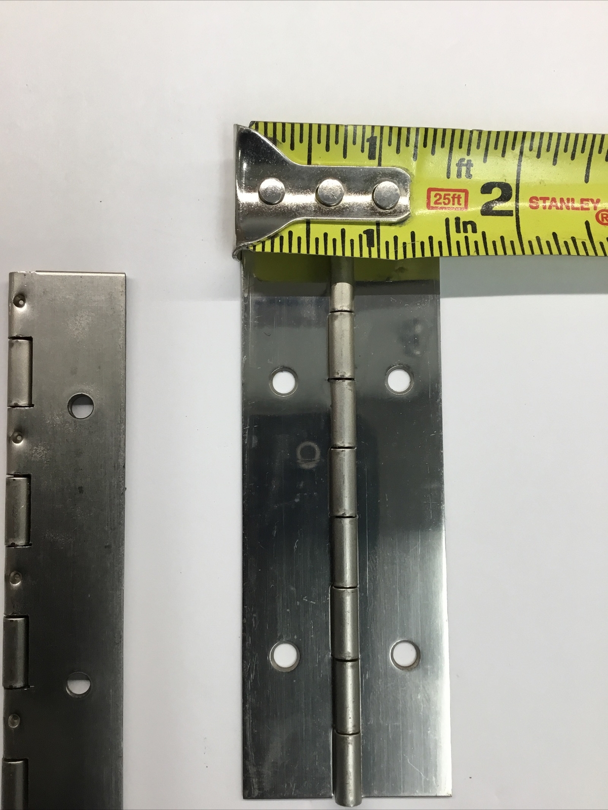 Stainless Steel Continuous Hinge 2 piece Lot with holes 4″ long X 1 1/2″ wide